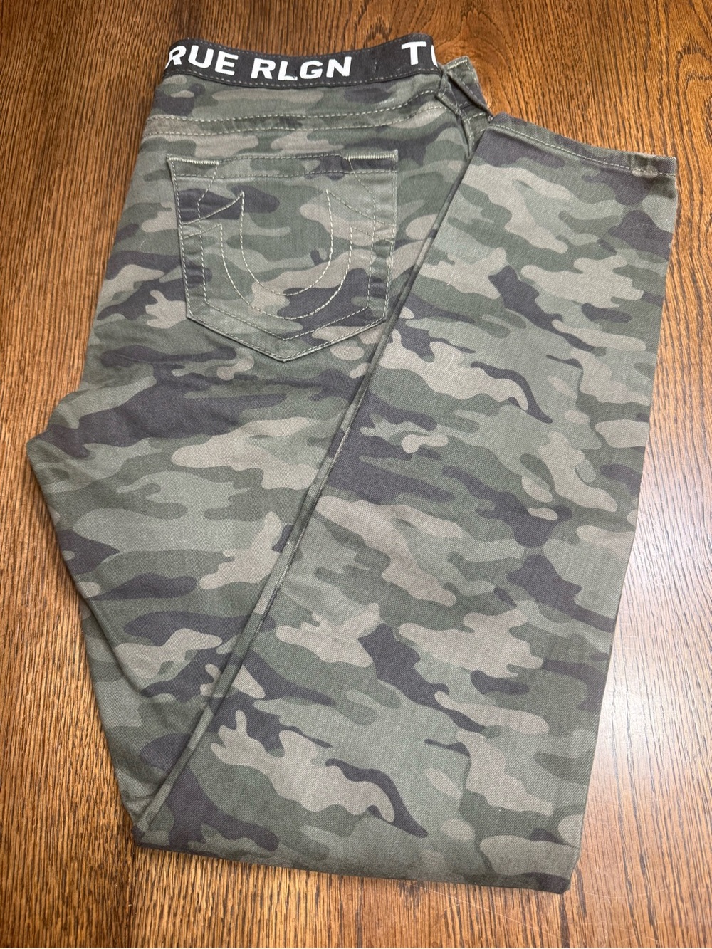 True  Religion Camo Leggings - Olive Green Camouflage Women size 32